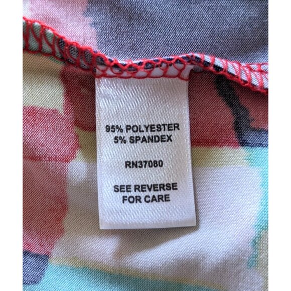 Cato Woman Dress Red Black Yellow Faux Wrap Knee Length Ruched Knit Stretch 16W - Picture 9 of 11